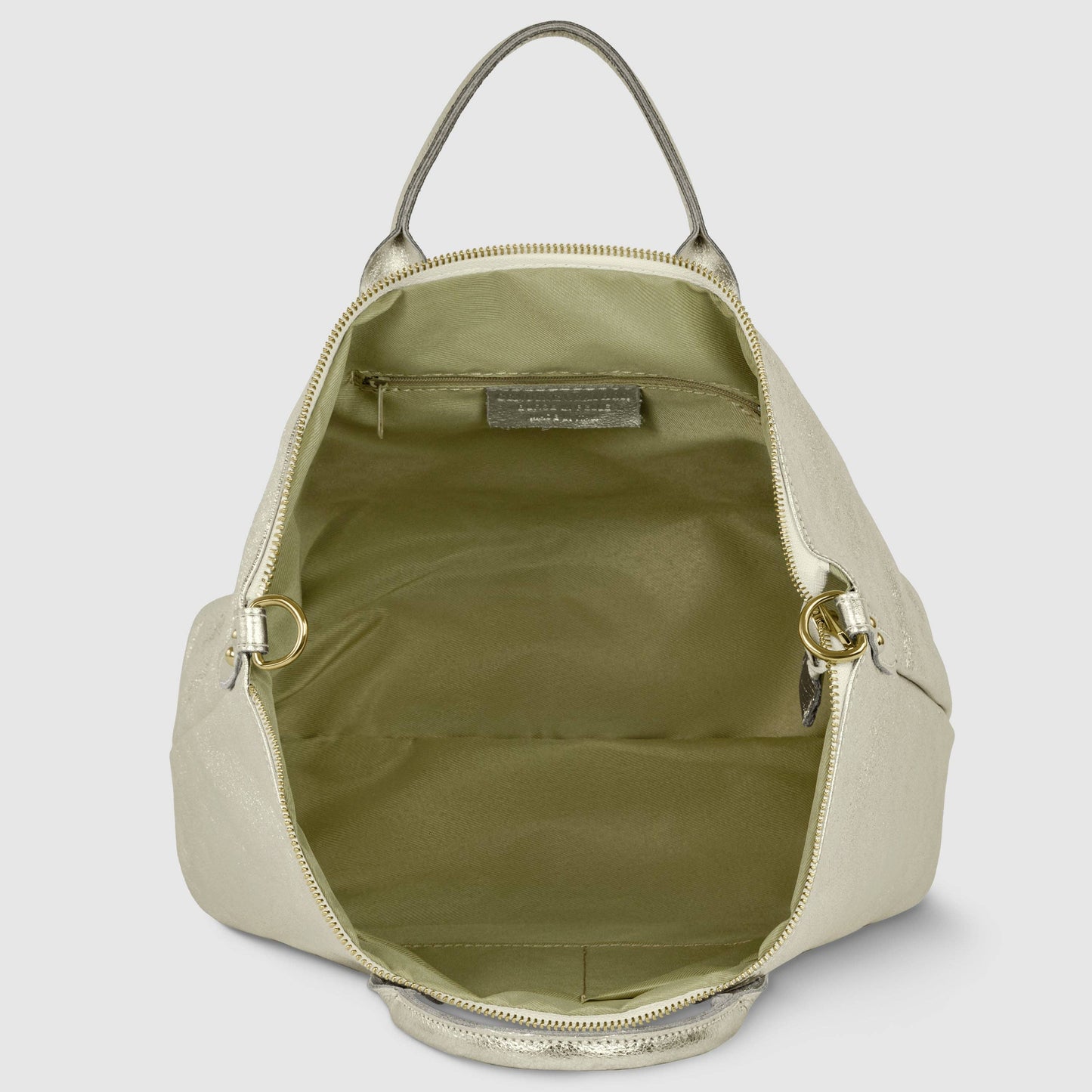 Italian Genuine Metallic Suede Top-Handle Bag 112334