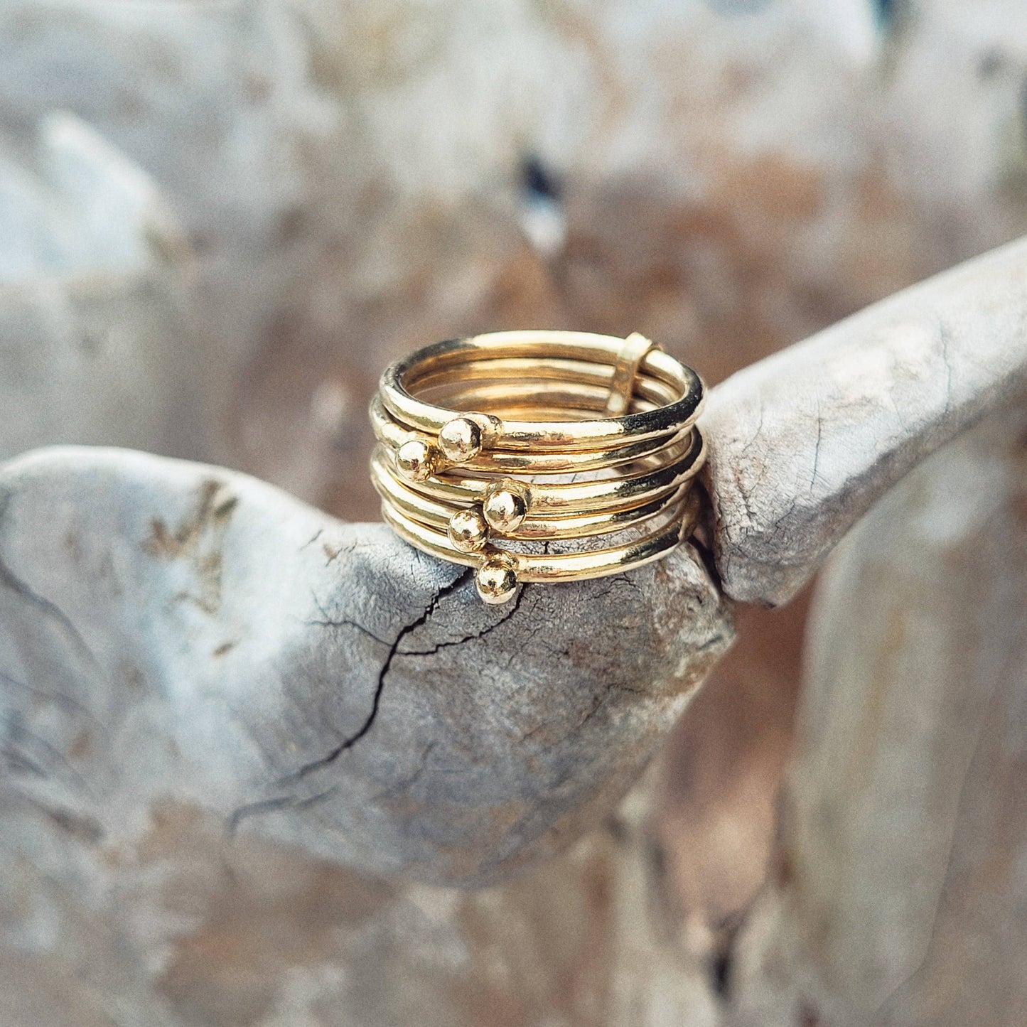 Brass stacking spinning handmade band ring