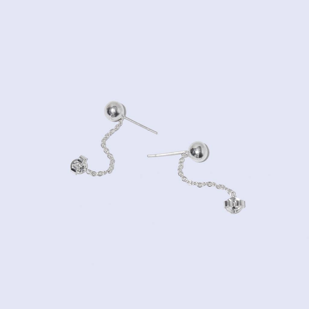 Droplet Tether Earrings - Sterling Silver