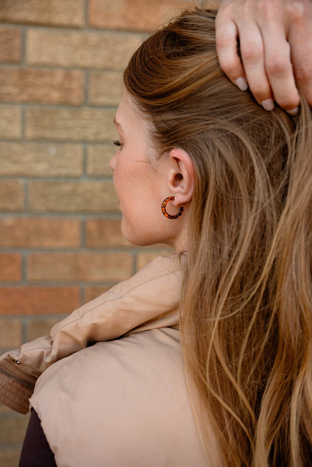 Micro Hoops - Amber Dot // Fall, Earrings, Jewelry, Acrylic