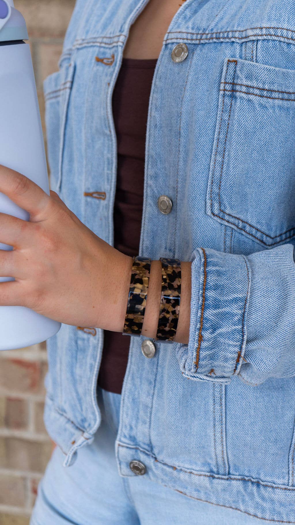 Brynn Bracelet - Black & Bronze - Small // Bangle, Cuff
