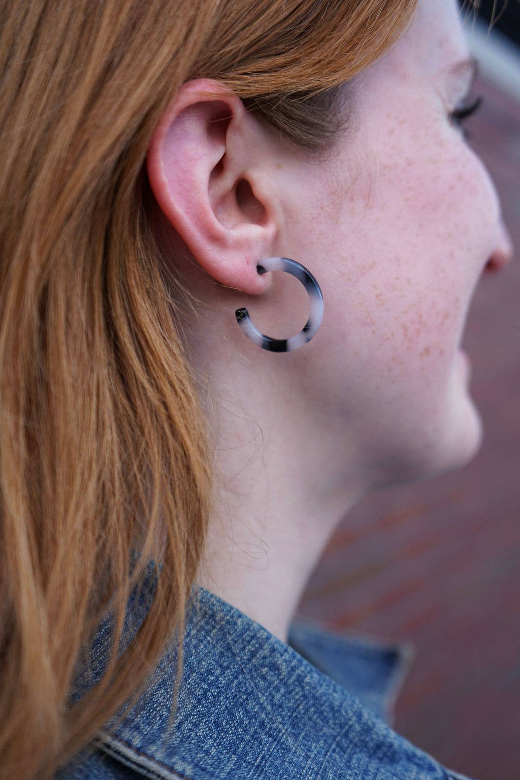 Cam Mini Hoops - Snow Tortoise // Jewelry, Earrings, Fall