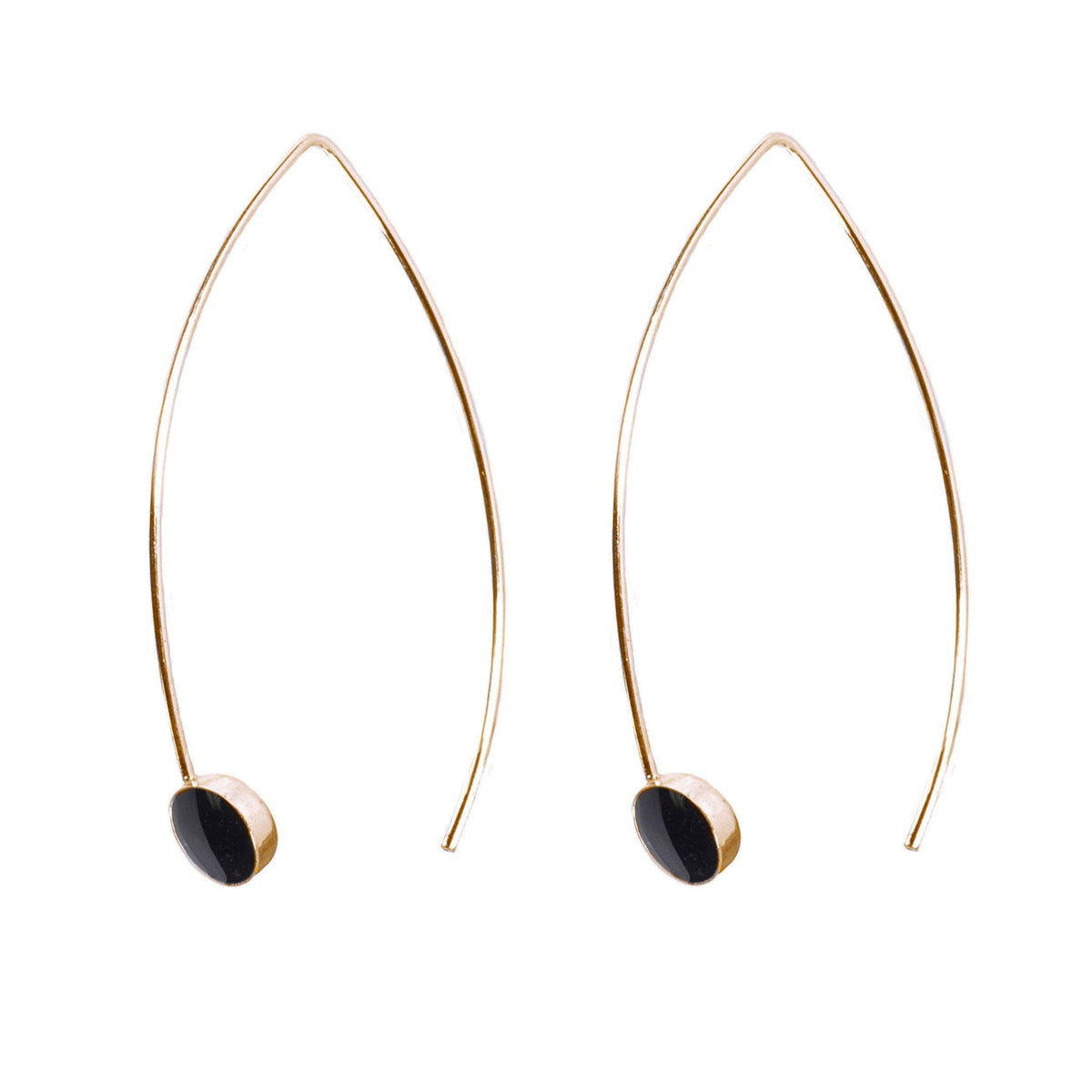 Onyx Marquise Hoops
