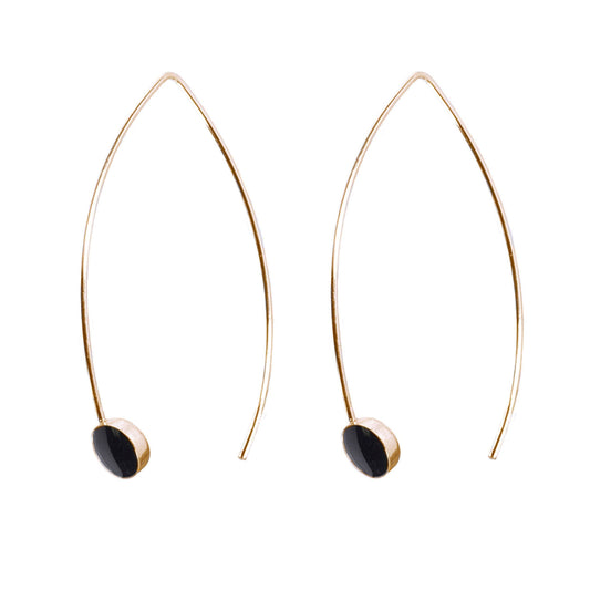 Onyx Marquise Hoops