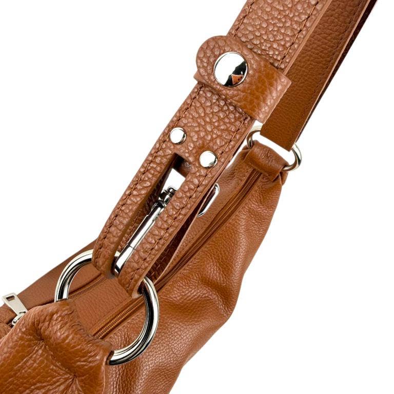 Italian Leather Crescent Design Shoulder Bag 58038