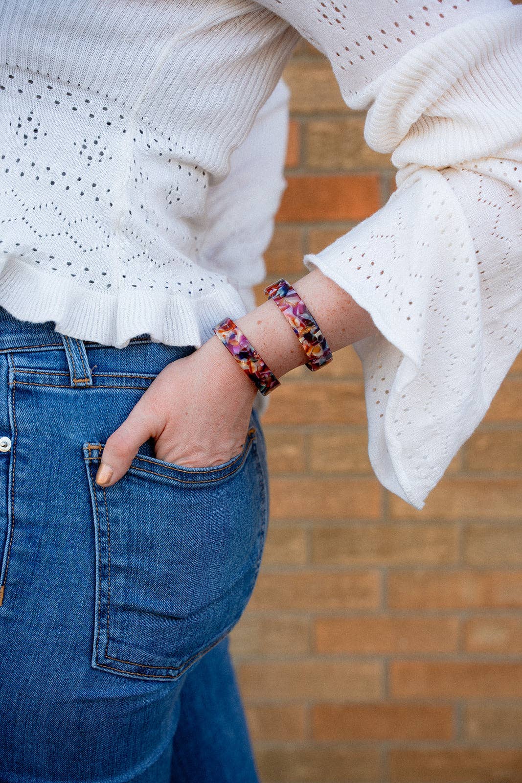 Brynn Bracelet - Jewel Stained Glass - Small // Cuff Bangle