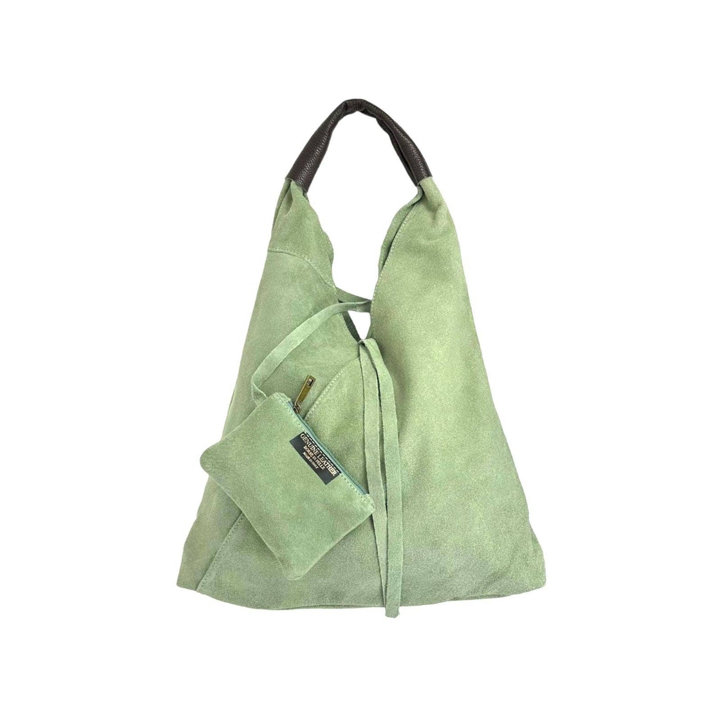 Suede Leather Shoulder Bag with Coin Purse