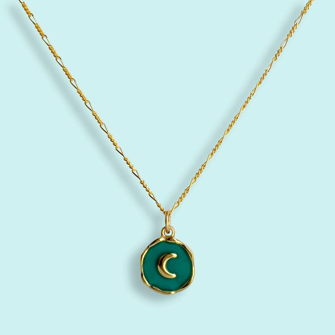 Teal Moon Necklace