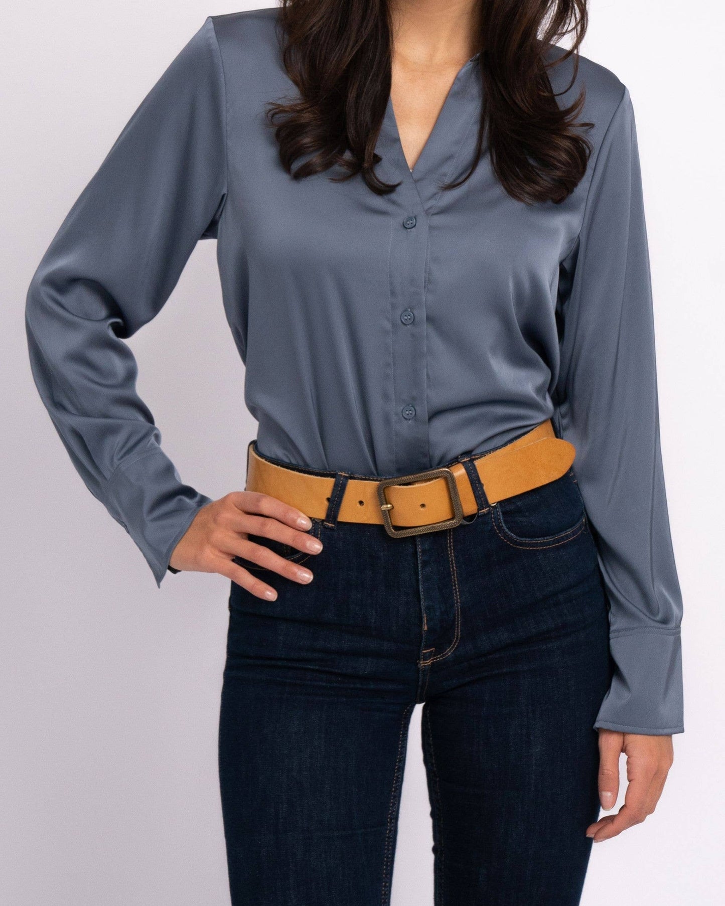 Hedy | Vintage Gold Buckle Leather Belt