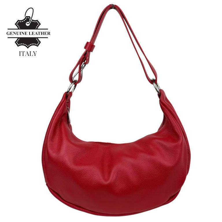Italian Leather Crescent Design Shoulder Bag 58038