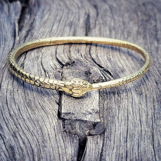 Brass snake serpent cuff bangle bracelet handmade #BX03