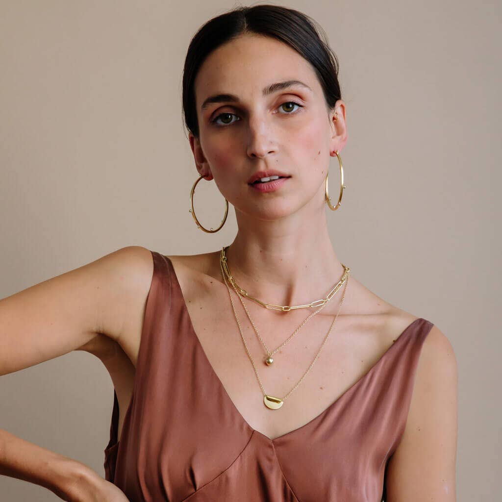 Enfold Necklace | Brass