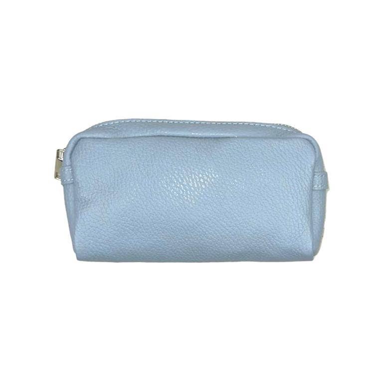 Women's High Quality Zippered Leather Toiletry Bag on Sale