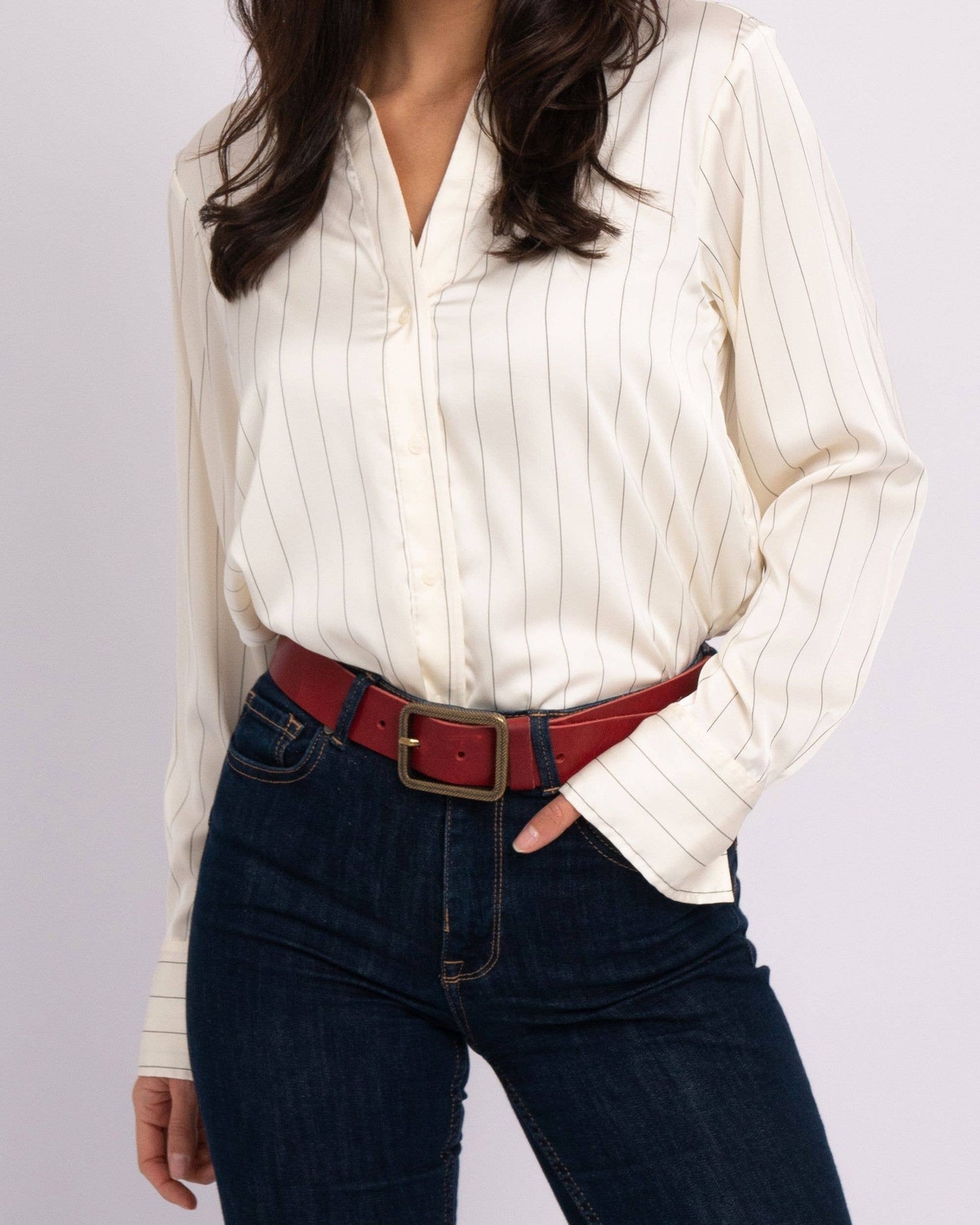 Hedy | Vintage Gold Buckle Leather Belt