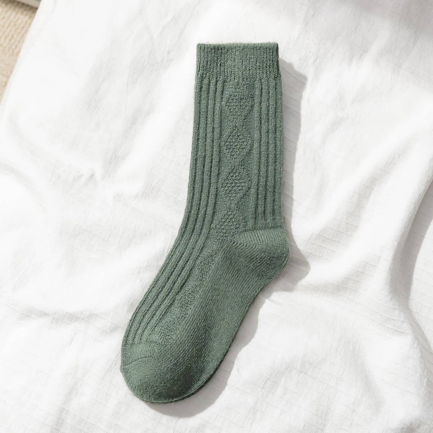 Autumn/Winter Women's Wool & Cashmere Striped Diamond Socks