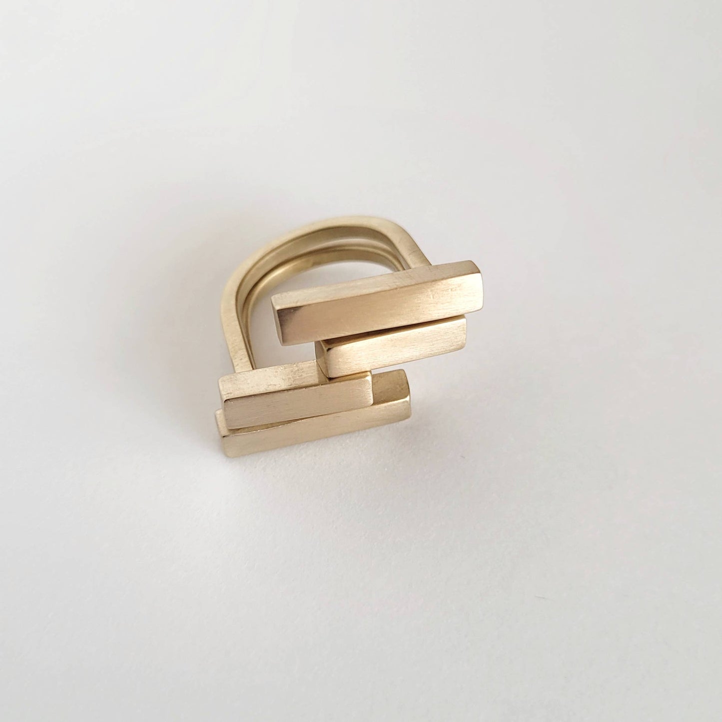 Modern brass rod ring handcrafted adjustable