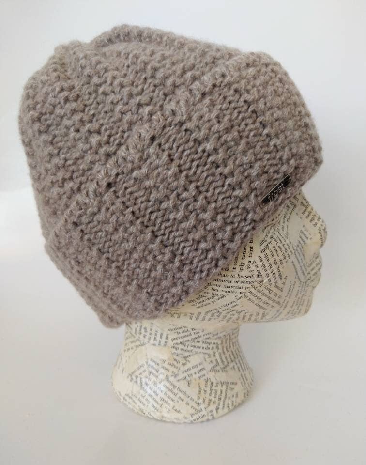 Rolled Cuff Cashmere Chunky Knit Beanie Warm Winter Hat