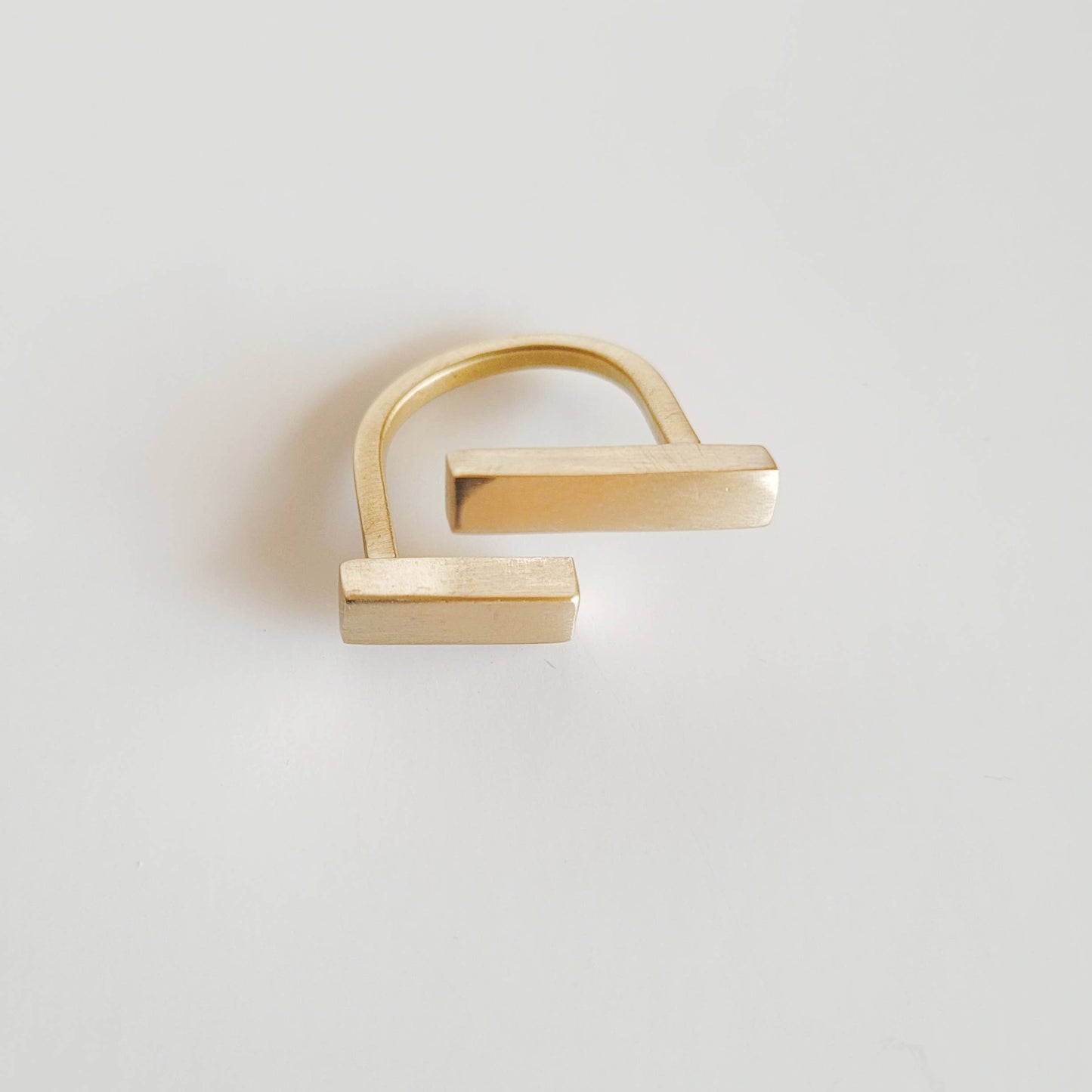 Modern brass rod ring handcrafted adjustable