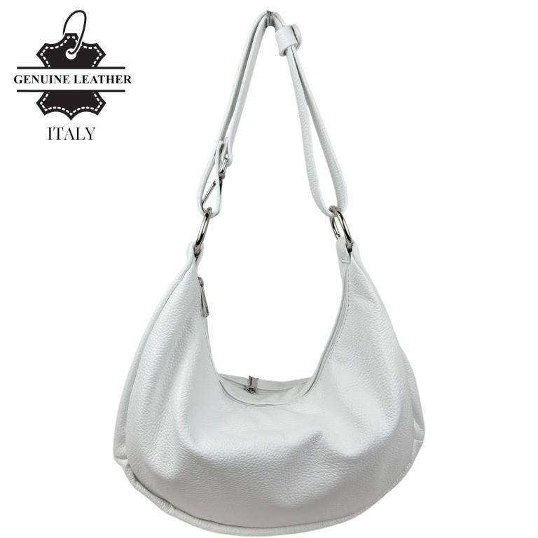 Italian Leather Crescent Design Shoulder Bag 58038