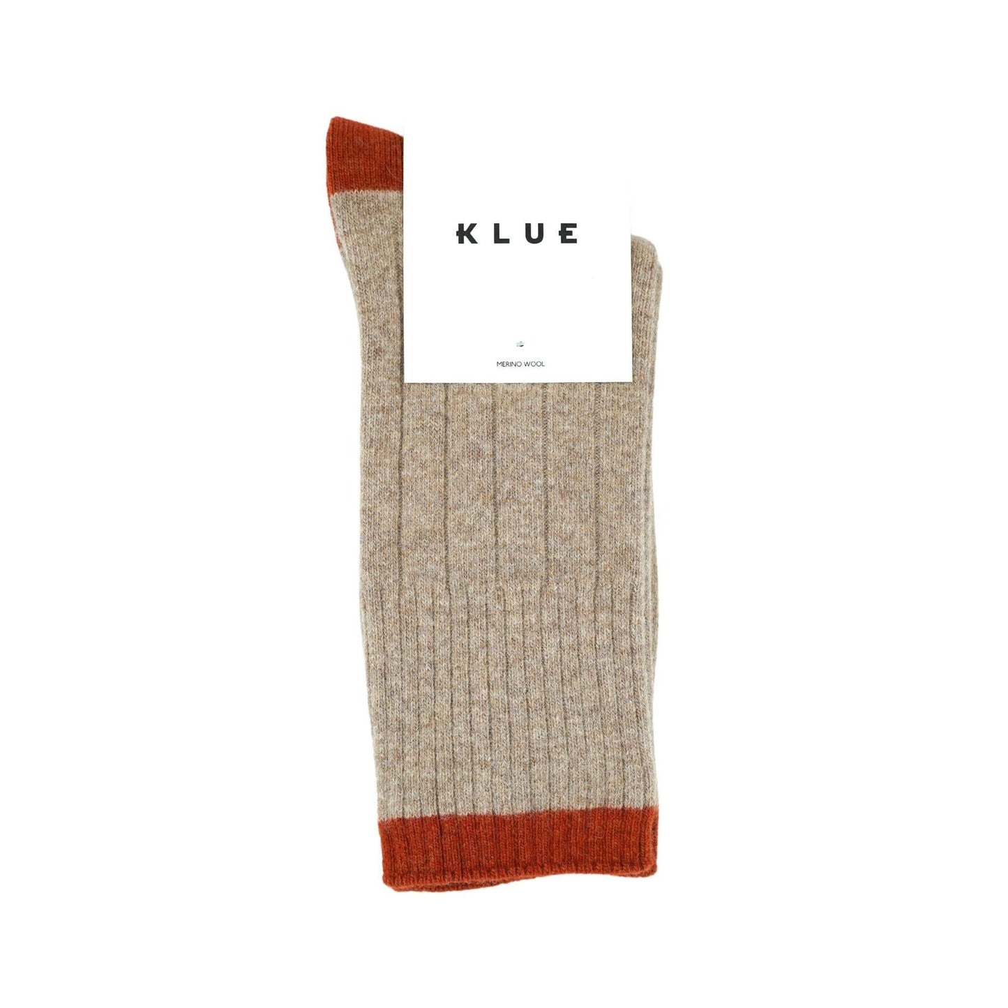 KLUE merino wool banded socks | Beige and orange