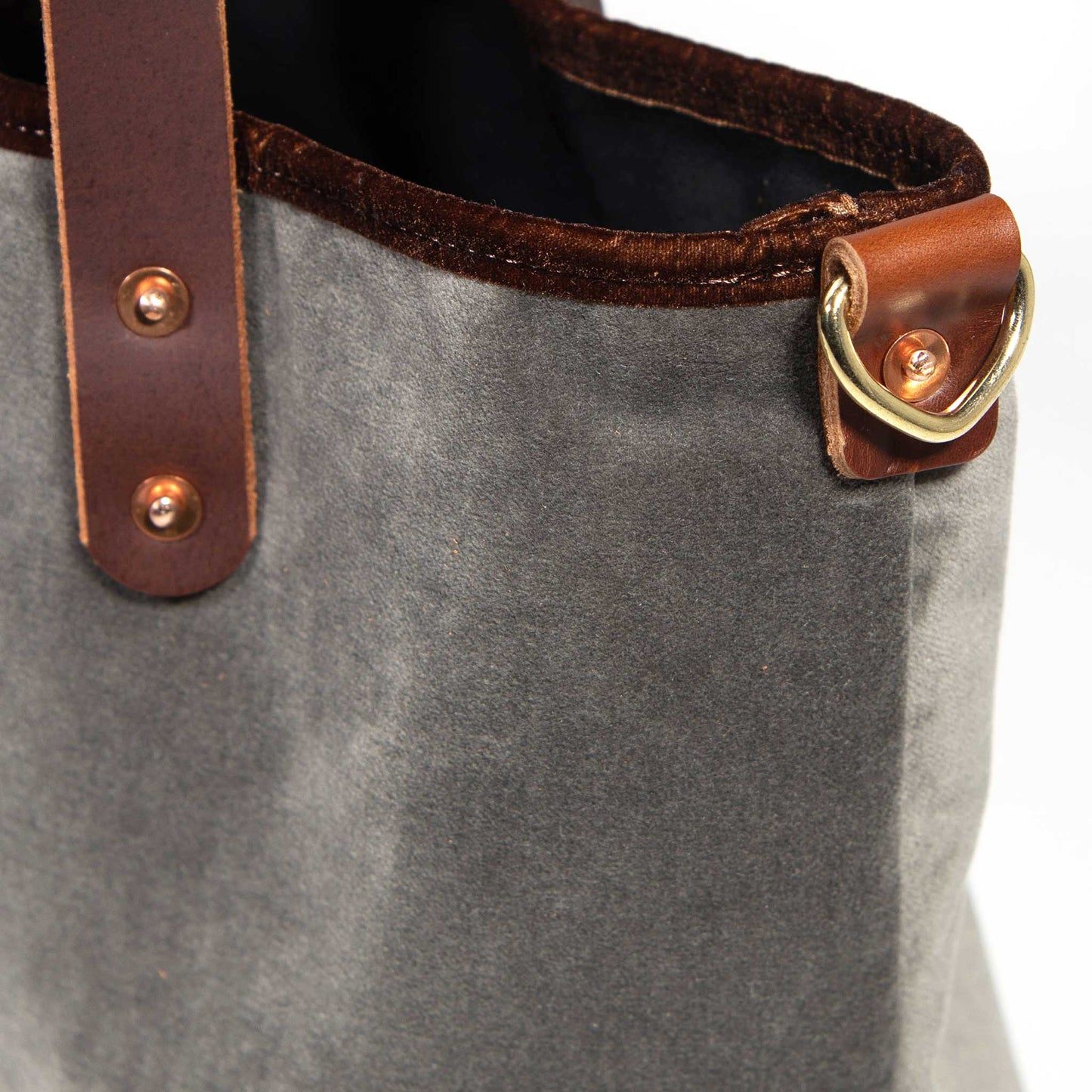 Luxe Velvet Mini Tote-Smoke