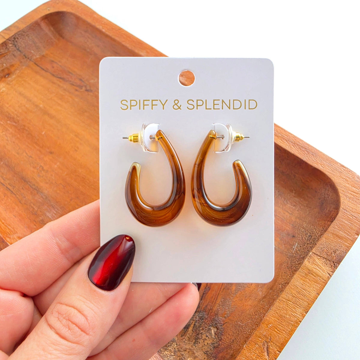 Julie Hoops - Amber // Fall, Resin, Jewelry, Earrings