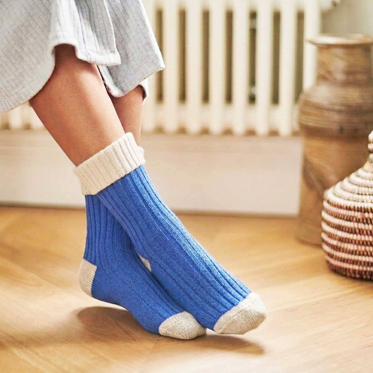 Cashmere Blend Ribbed Slouch Socks - 2026 Collection