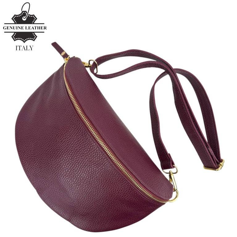 Large Italian Leather Crossbody/Waist Bag