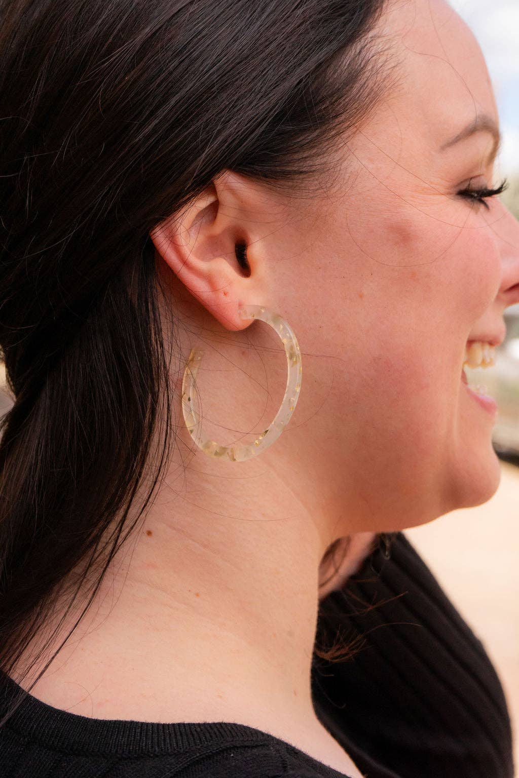 Cameron Hoops - Gold Flake // Jewelry, Earrings, Holiday