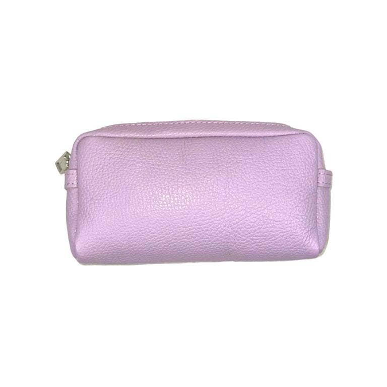 Women's High Quality Zippered Leather Toiletry Bag on Sale