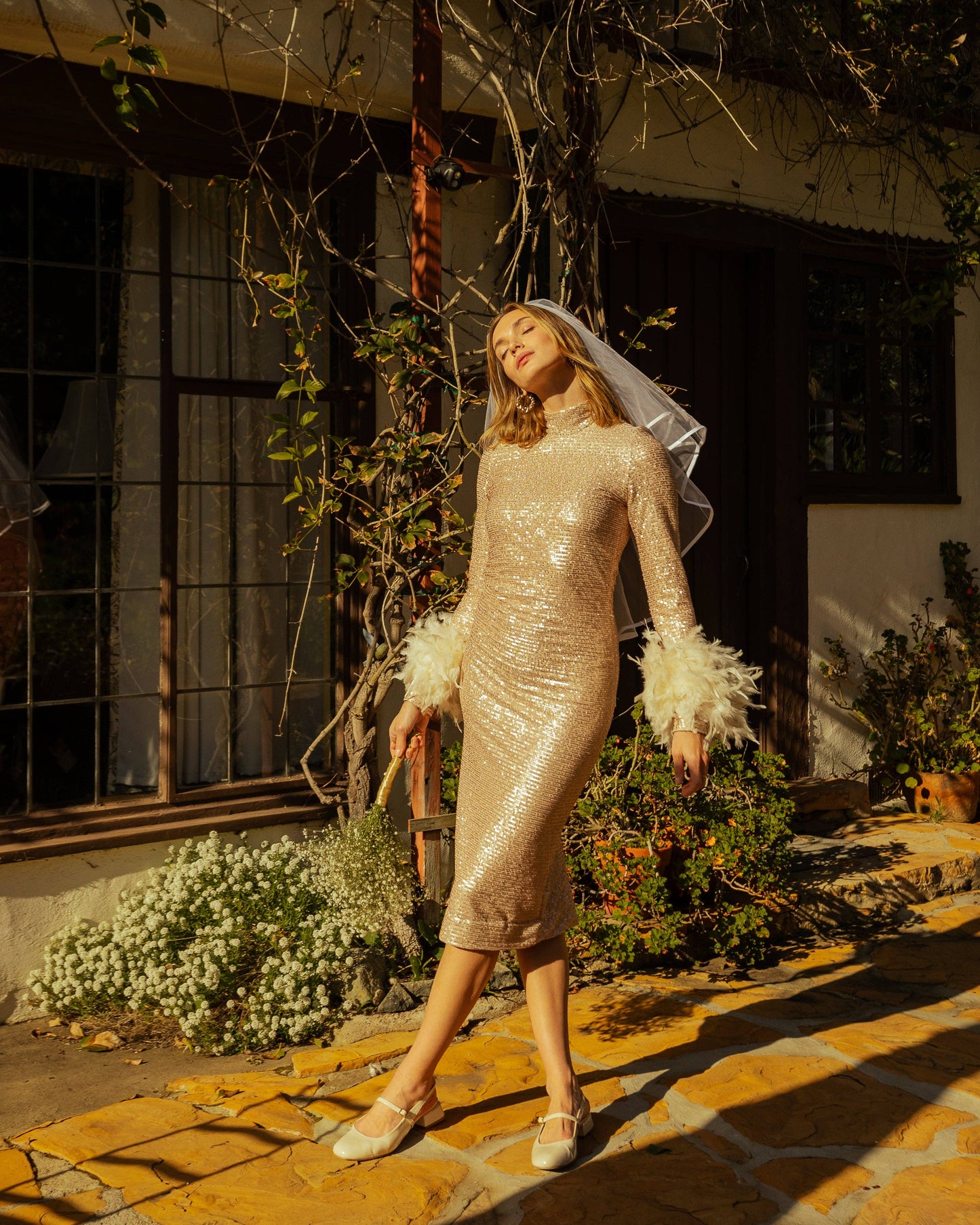 Julianne Dress in Champagne Sequin