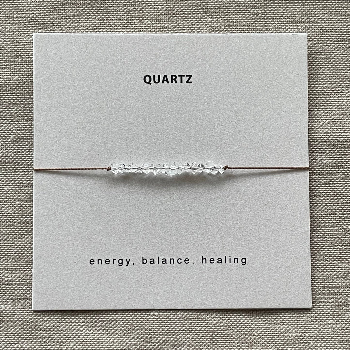 Herkimer Diamond Quartz Bracelet- Healing Gemstone Intention