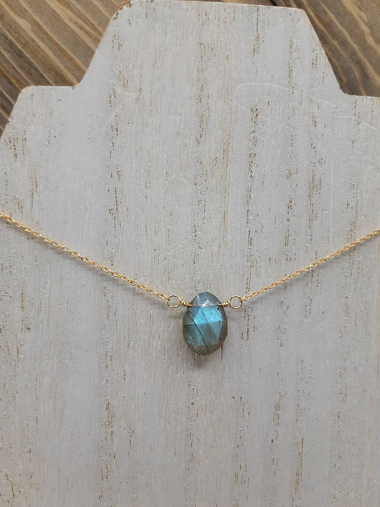 Labradorite Center Bead Necklace | 14K Gold-Fill