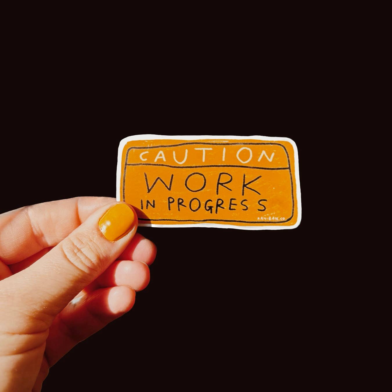 CAUTION WORK IN PROGRESS Sticker