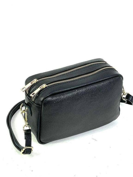 Grain leather shoulder bag