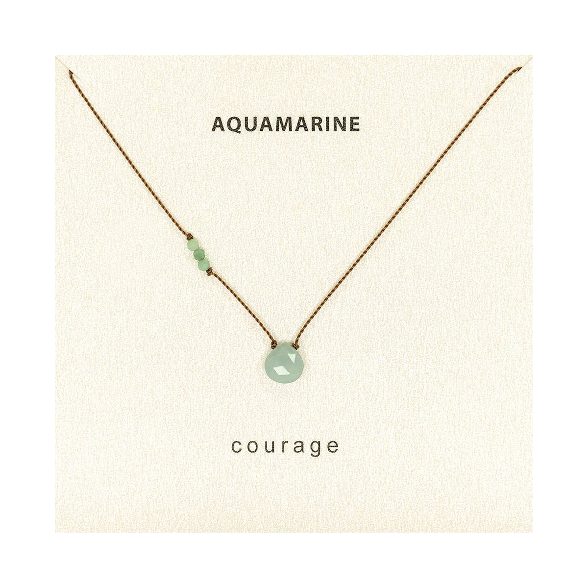 Aquamarine and Emerald Courage Necklace, Valentine's Day