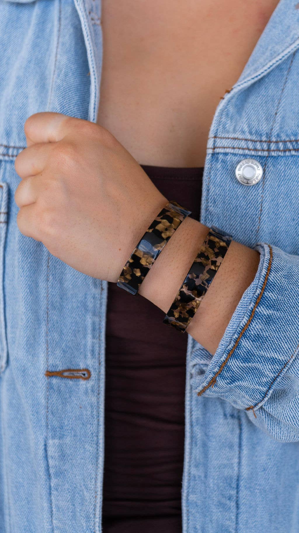Brynn Bracelet - Black & Bronze - Standard // Cuff, Bangle