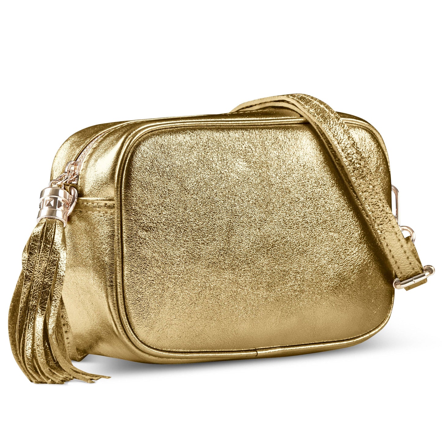 Italian Genuine Metallic Suede Crossbody Bag 231302
