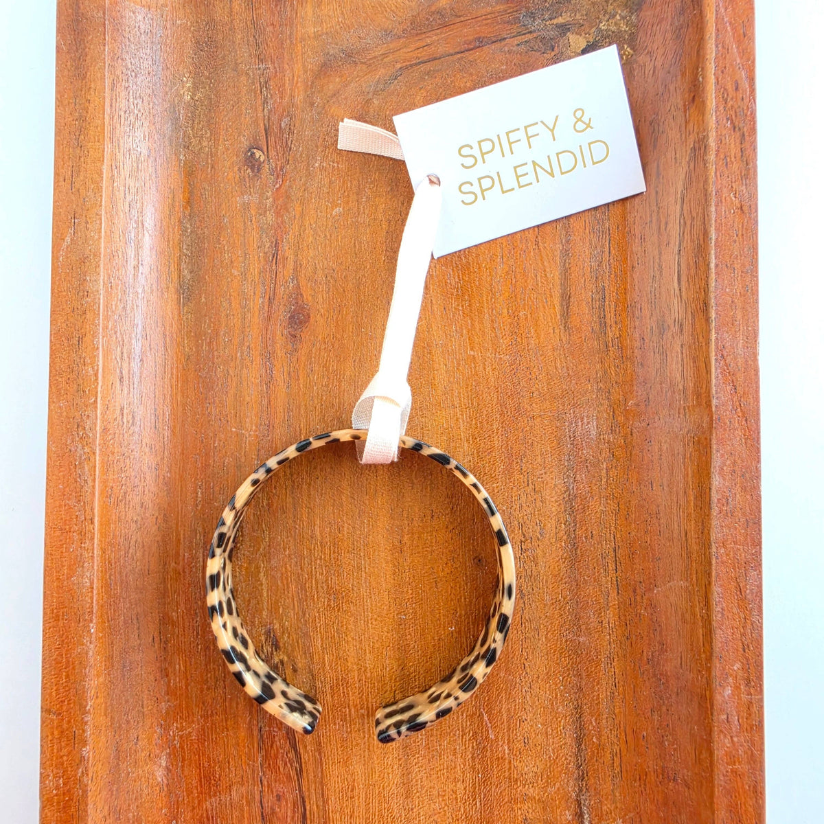 Brynn Bracelet - Cheetah - Standard // Acrylic Cuff Bangle