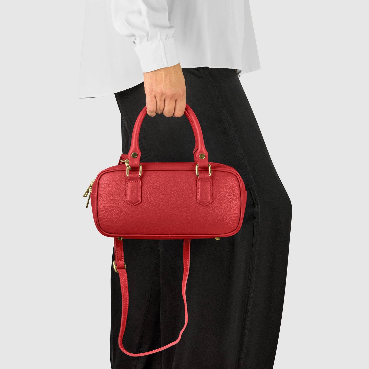 Italian Genuine Calf Leather Top-Handle Bag