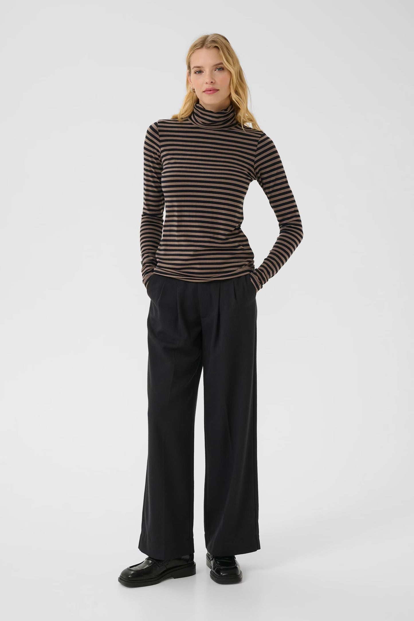 Efinas Tencel T-shirt | Falcon/Black Stripe