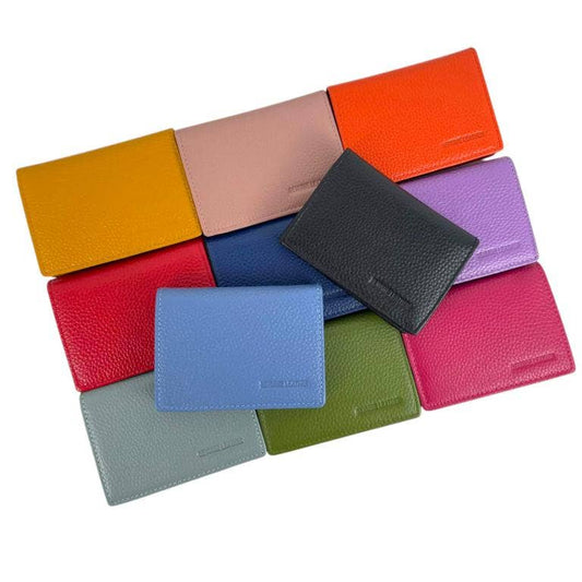 Leather Card Holder with Button Flap and High Quality