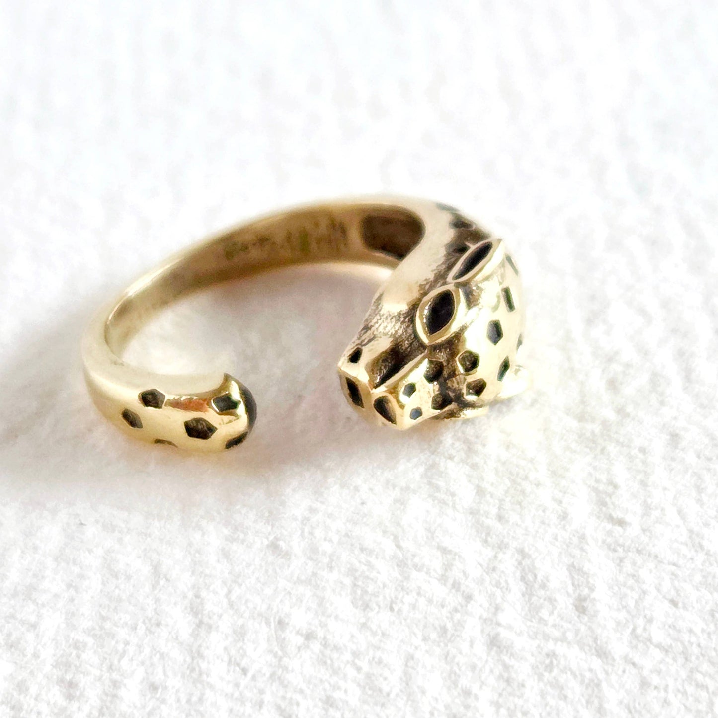 Brass tiger panther animal ring adjustable nature jewelry