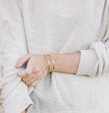 Double Cuff Brass Bracelet