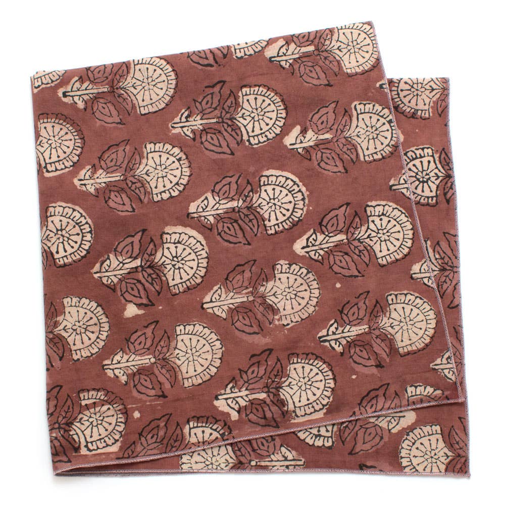 Dusty Brick Block Print Bandana