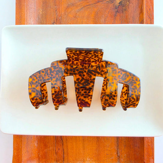 Catherine Hair Claw - Amber Dot // Clip, Acrylic, Tortoise