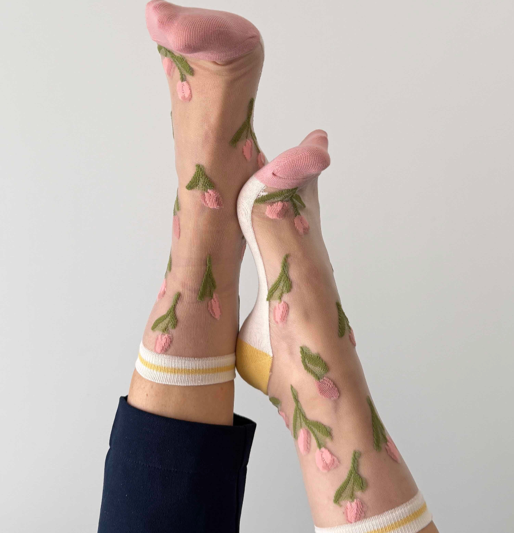 Camellia - small tulip novelty socks