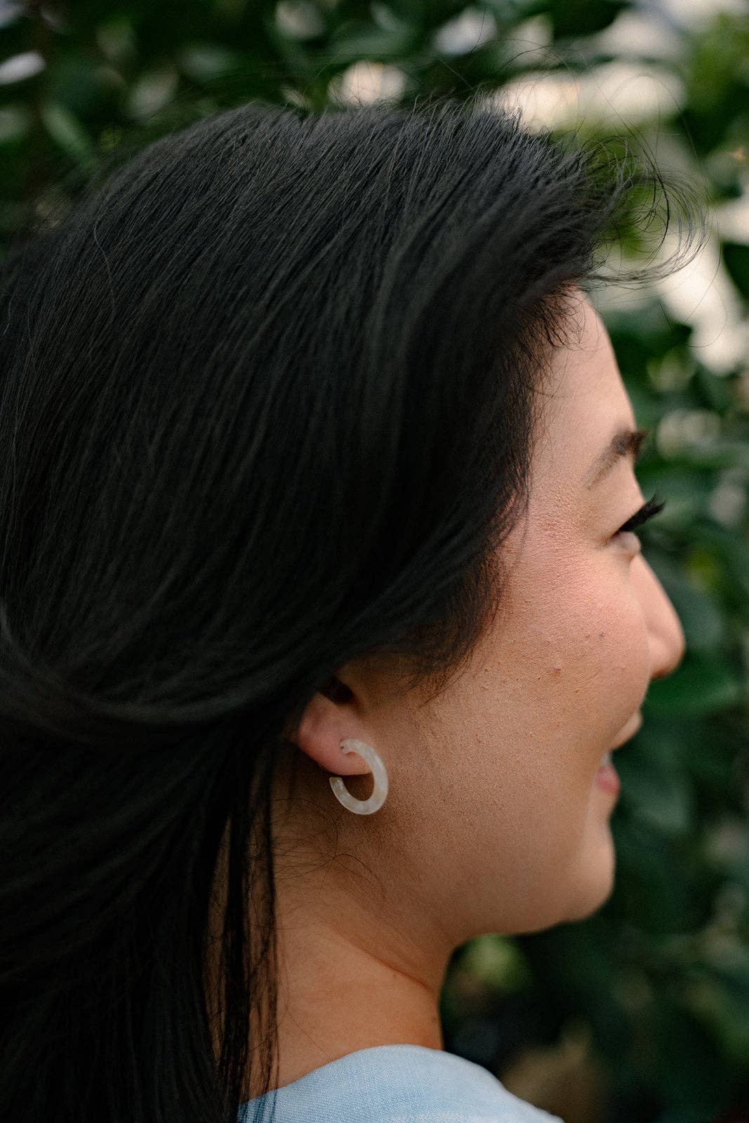 Micro Cam Mini Hoops - Ivory // Spring Summer Earrings