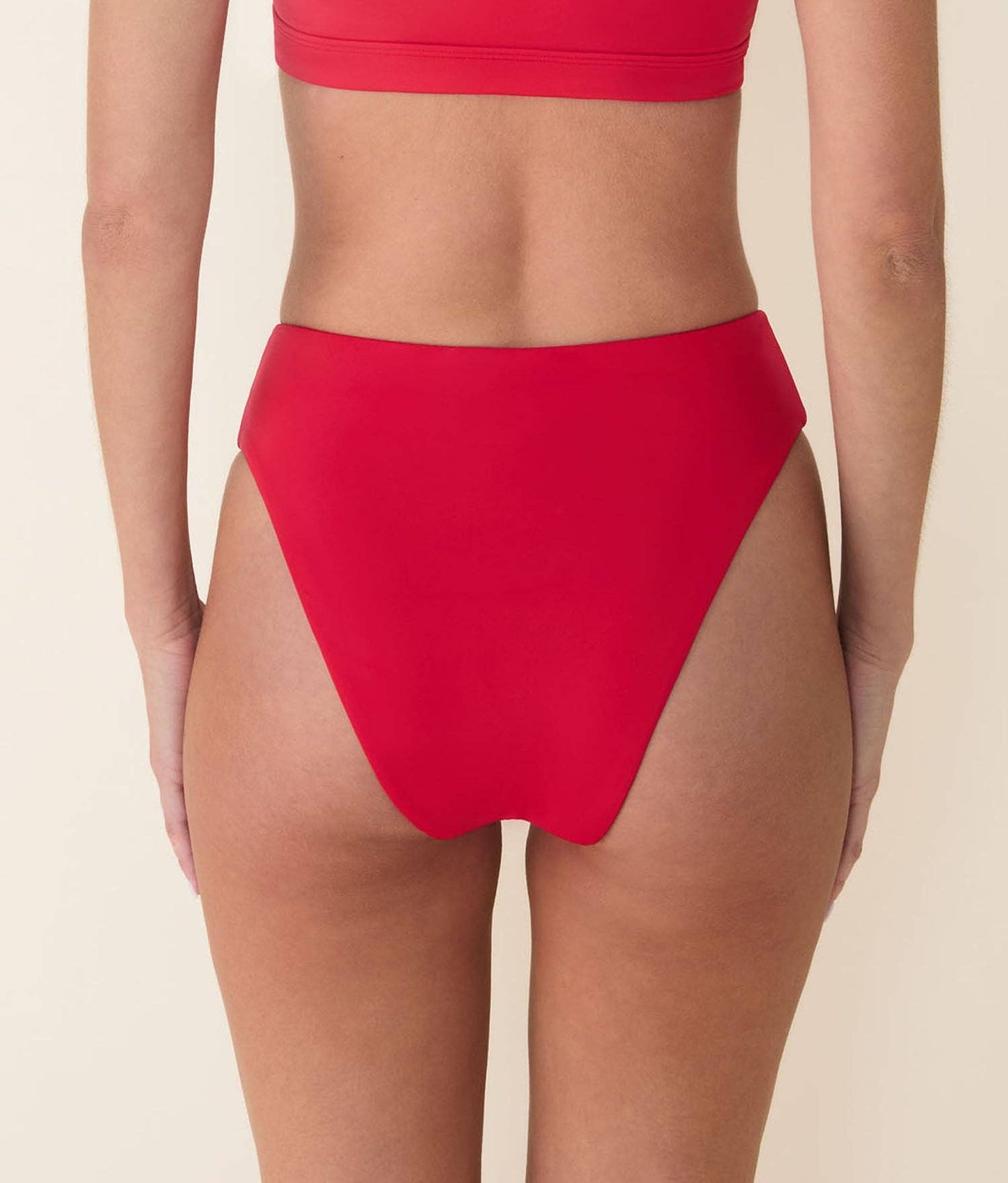 The 90s High Waist Bikini Bottom - Eco - Cherry Red