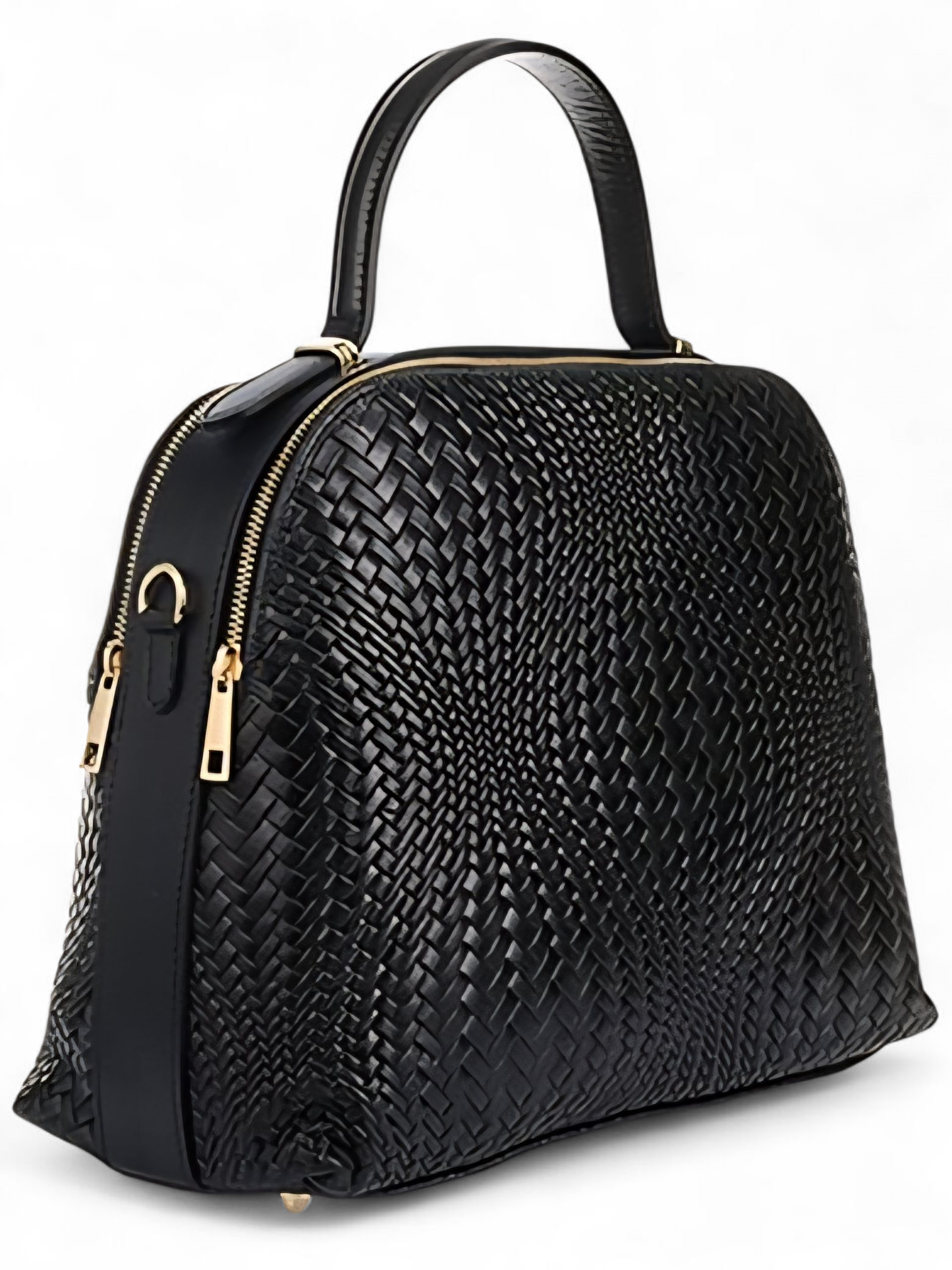 NOA Black Embossed Leather Handbag – Made in Italy